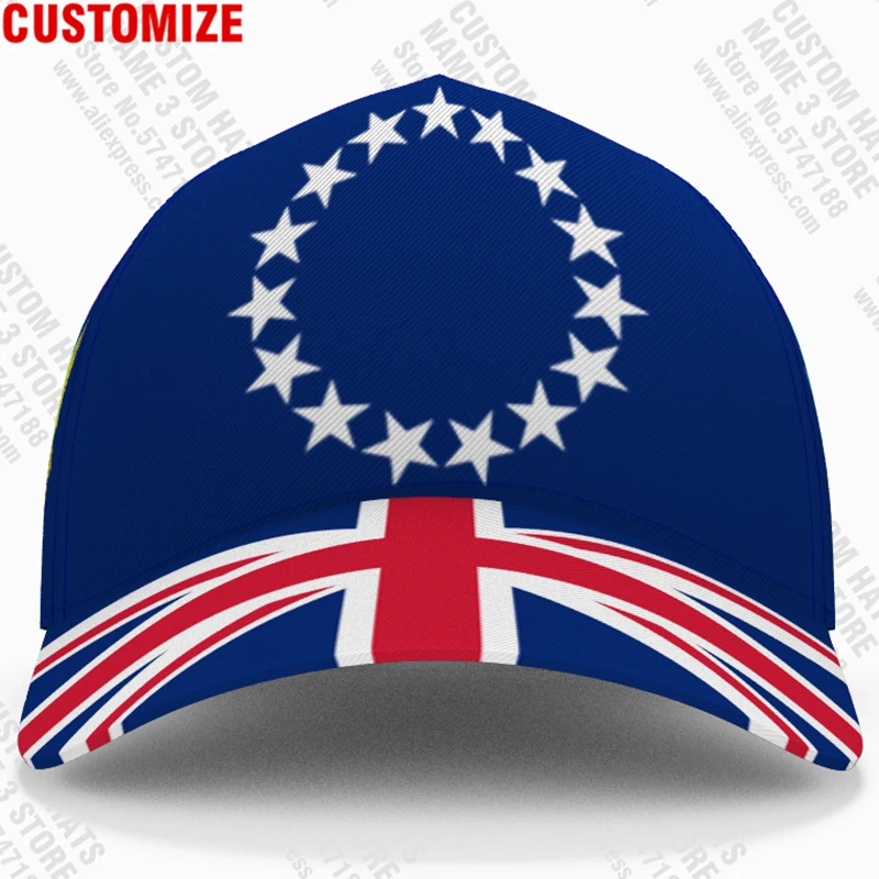 Cook Islands Baseball Caps Free Custom Made Name Number Team Logo Ck Hats Cok Country Travel Avarua Nation Island Flags Headgear