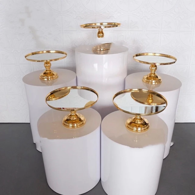 

5pcs/set)White mental wedding aisle decor aisle decor plinth stand for stage decoration qq264