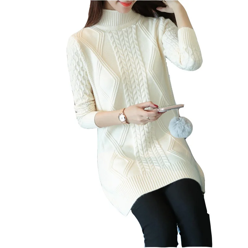 

Half-Neck Sweater Women's Autumn Winter New Fashion Long Sleeve Top Female Twist Jacket Medium Thicken Warm Clothing