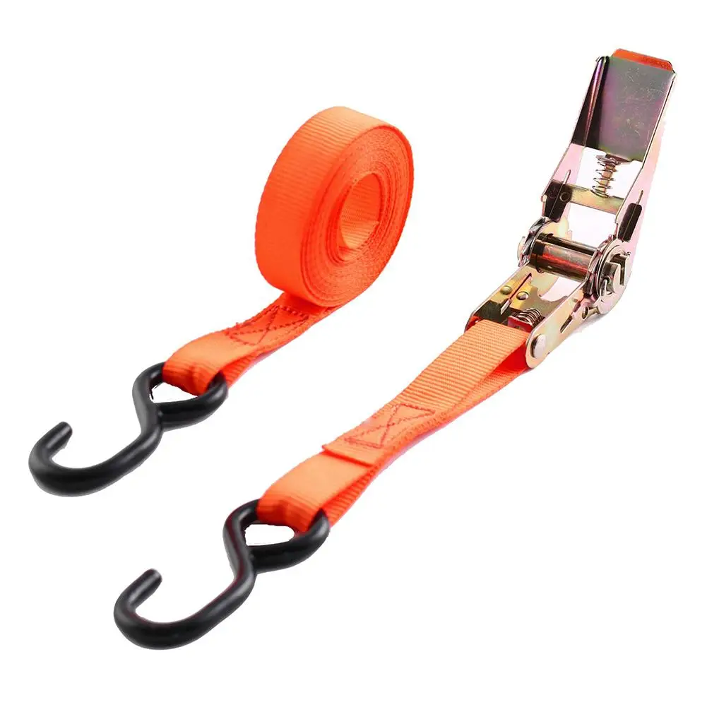 2Pcs 5 Meter Ratchet Straps Tie Down 2000 Pounds Claw Lorry Strap Lashing Polyester For Car Motorcycle Bike With Metal Buckle