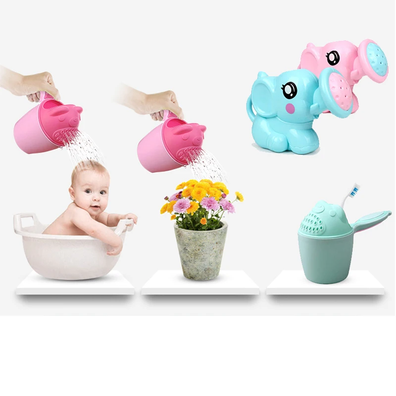 Gorros de baño de dibujos animados para bebés, taza de champú para niños, cucharas de ducha para niños, taza para lavar el cabello, herramienta de