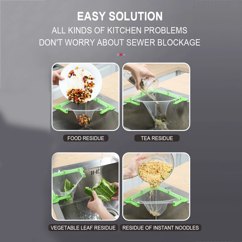 Filter Bag Sink Strainer Garbage Pouch Net Mesh Kitchen Anti Clogging Supplies Sink Strainer With Drain Rack 50pcs/100pcs