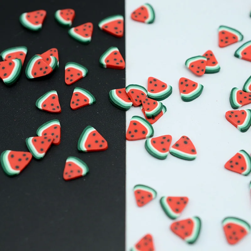 

100g/lot Polymer Watermelon Fruit Hot Clay Sprinkles Slices for Crafts Making, DIY