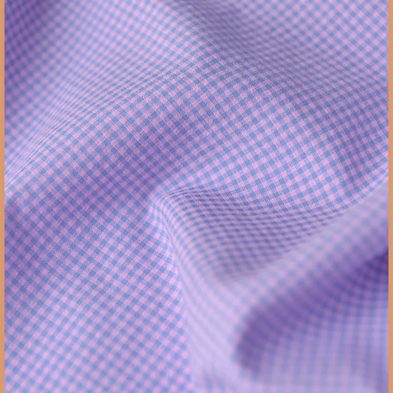 Half Meter Little Plaid Polyester Cotton Fabric For Dress Shirt Short Pants Upper Clothes Garment Scarf Material CR-904