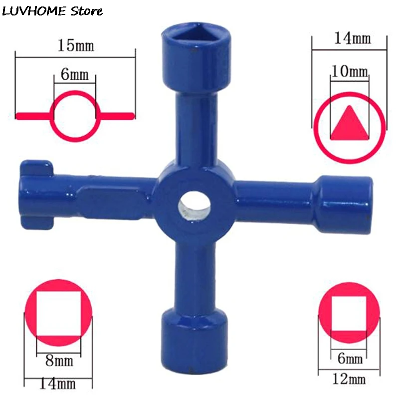 4-Way Multi-Functional Key For Electric Water Gas Meter Box Opening Key