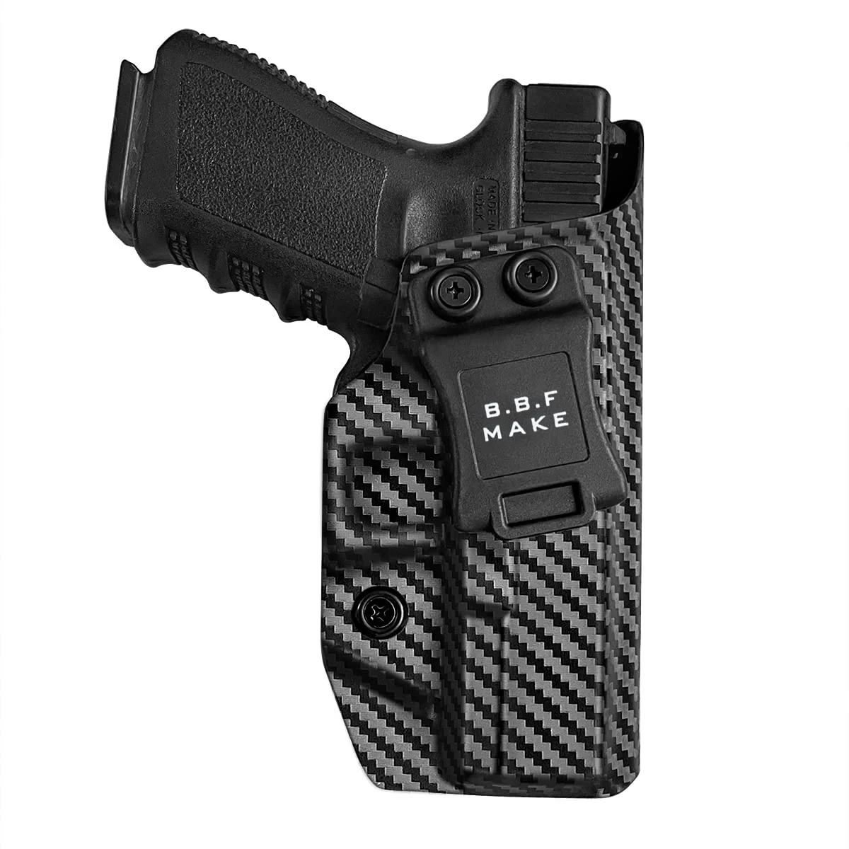 

BBF Make Glock 19 Holster IWB Kydex Carbon Fiber Custom Fit: Glock 19 19X / Glock 23 /Glock 25 / Glock 32 / Glock 45 (Gen 3 4 5)