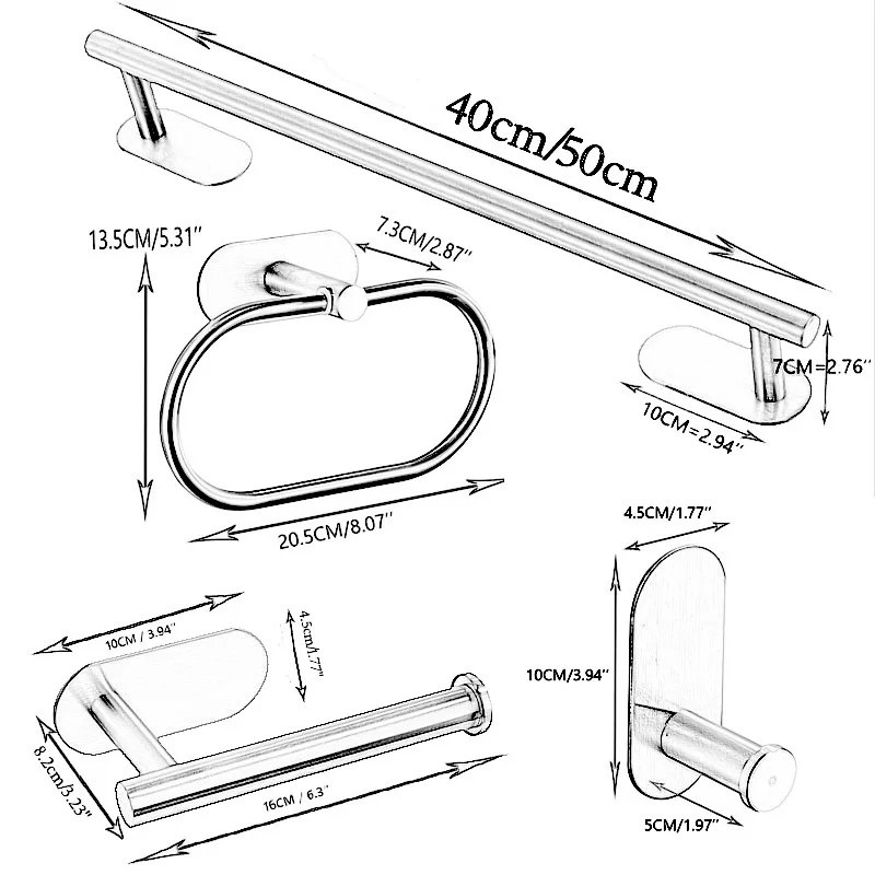 Zwarte Badkamer Accessoires Set 304 Rvs Lijm Badhanddoek Bar Ring Plank Wc-papier Rolhouder Coat Robe Haak