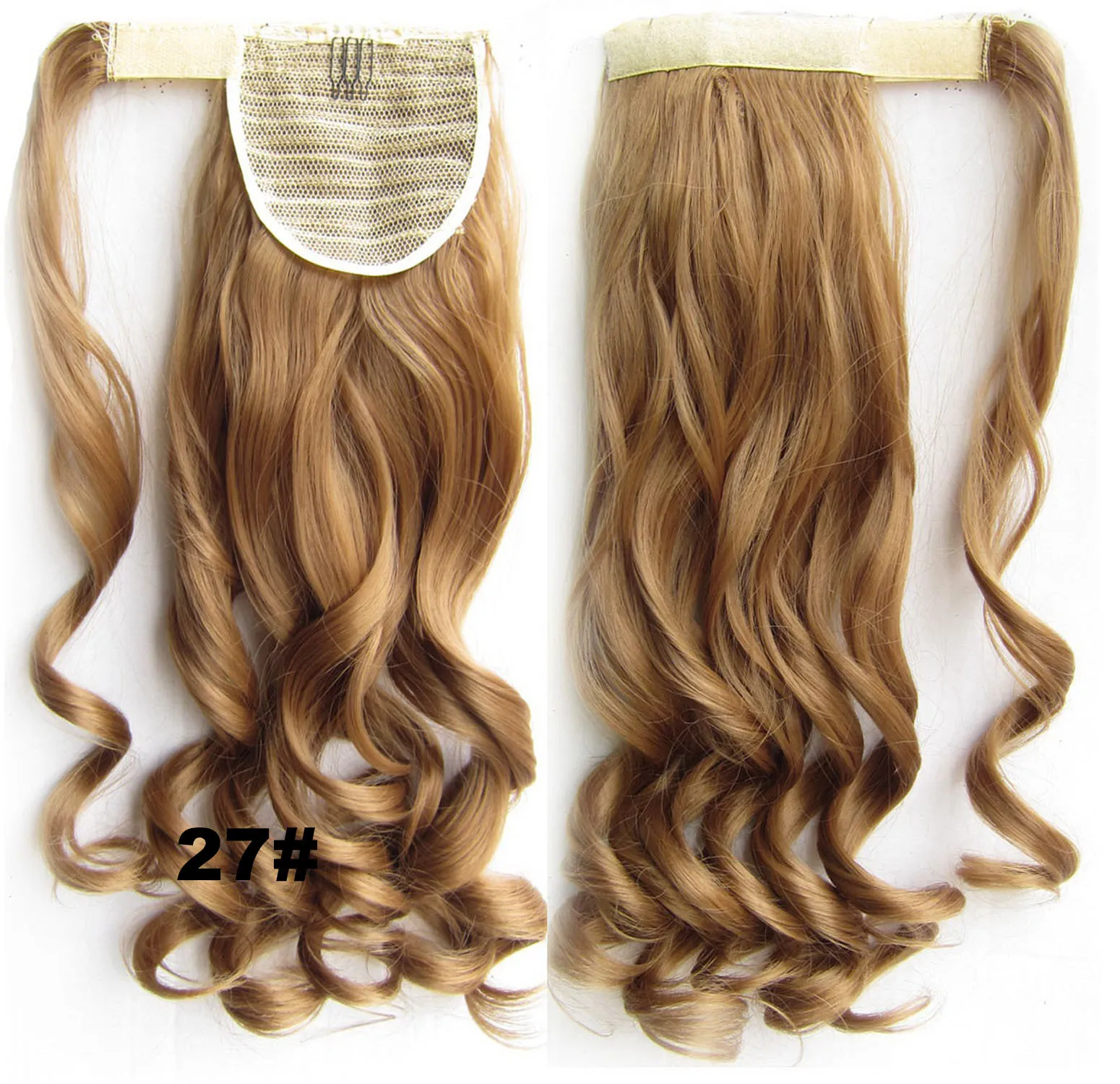 Lady\'s Wavy Ponytail Hair Extensio Long Curly Eye-Catching Hairstyles Mix Color Synthetic False Hairpieces