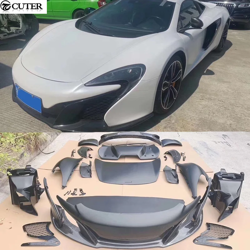 Mp4 12c do 650s Frp przedni zderzak z włókna węglowego tylny zderzak boczne spódnice osłona silnika błotniki dla Mclaren Mp4 12c aktualizacja 650s styl