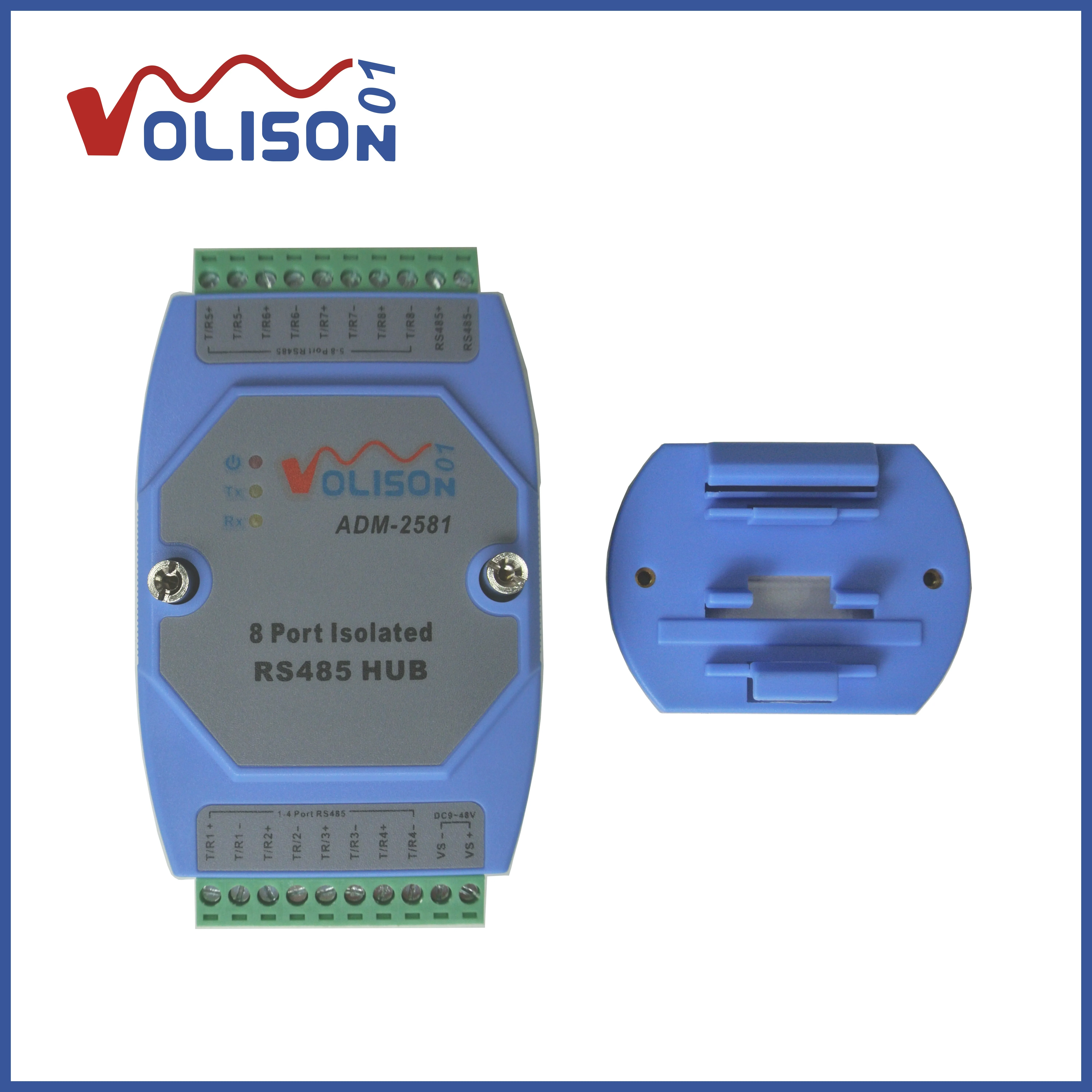 8 industrial grade photoelectric isolated 8-port RS-485 hub compatible with RS-485 TIA / EIA standard