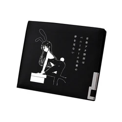 Rascal Does Not Dream of Bunny Girl Senpai Short Coin Purse Pu Leather Wallet Anime ID Card Holder Women Money Bag Change Clutch