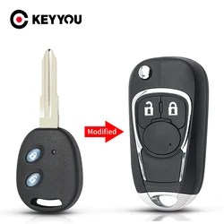 KEYYOU Fob For Chevrolet Lova Epica Spark Avoe Car Key Blanks Case Left Right Blade Auto Remote Car Key Shell 2 Buttons