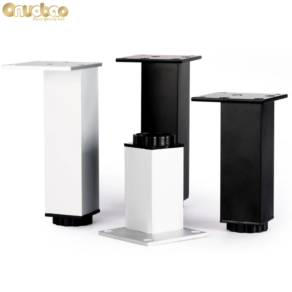 [Onuobao] 4PCS Square Tube Adjustable Aluminum Alloy Furniture Legs for Heightening Sofa Kitchen Cabinet Table