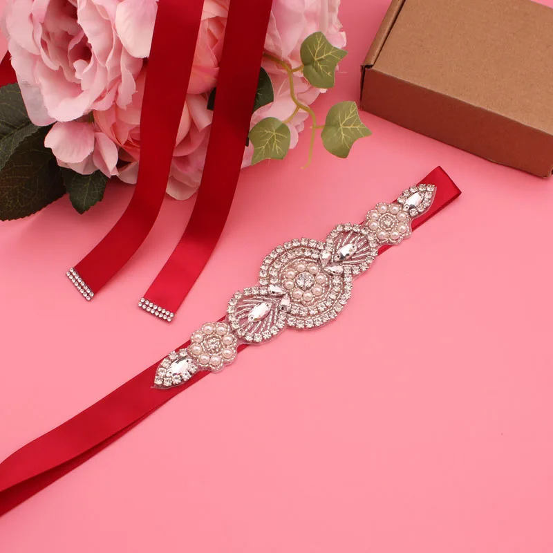 Women's rhinestone belt  handmade wedding accessories bridal belt best-selling bridal party white rhinestone belt