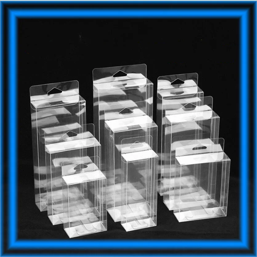 50pcs Hook Transparent PVC Phone Case Clear Plastic Boxes Storage Jewelry Gift Box Wedding Birthday Party For Gift Packing Box