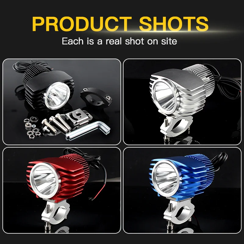 2PCS 18W Motorcycles LED External/Internal Headlight Spot Work Lights for Moto Cars Trucks DRL Fog Lamp Scooters Spotlight 6000K