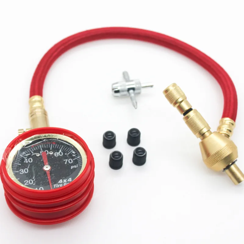 Tire Pressure Gauge High-Precision Tire Pressure Gauge Rubber Fixed Tire Pressure Deflatable Car Tire Pressure Gauge