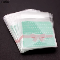 Lot de 100 Pièces Auto-Adhésifs en Plastique OPP GT, Transparent, avec Nministériels d Papillon, pour Bracelets, Boucles d'Oreilles, Sacs Cadeaux, Bricolage, 7x7cm