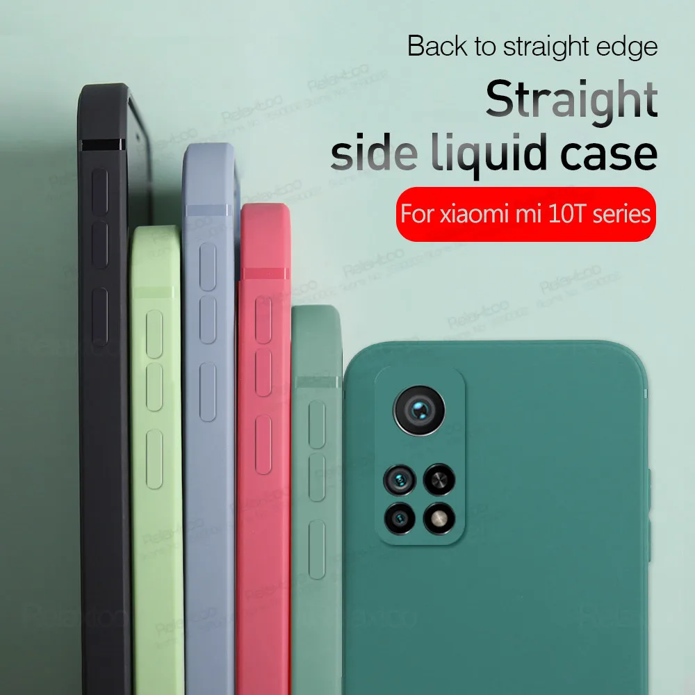 For Xiaomi Mi 10T Pro Case Soft Liquid Silicone Phone Cover Xiomi 10 T Lite T10 Mi10T 5G Candy Colorful Camera Shockproof Coque