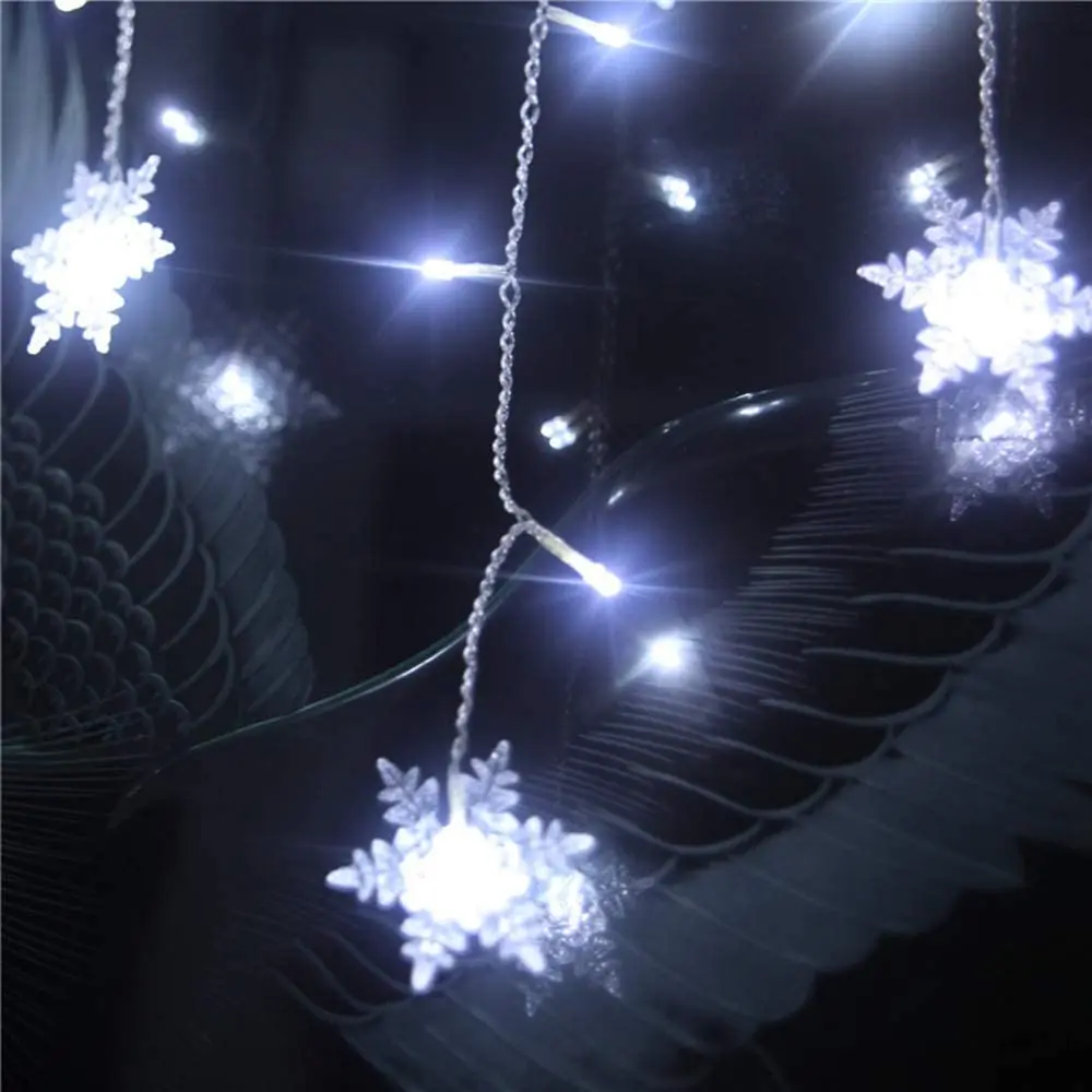 LED Garland Accessories 30PCS Snowflakes Plastic Snow for all F5 LED Beads Light Strings, DIY Home Decor include Glue stick