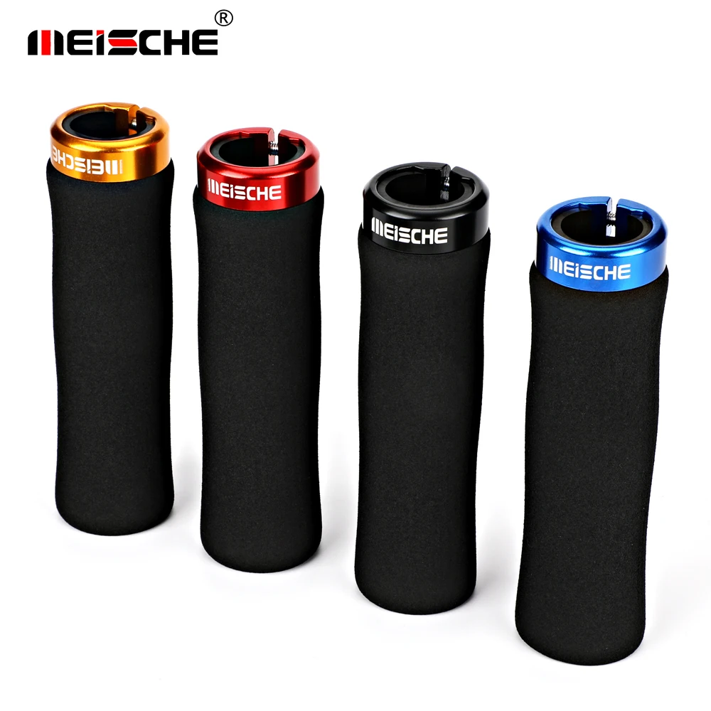 Meische MTB Bike Grips Folding Bicycle Handle Grips Handlebar Ultra Light Single Side Locking Sponge Handgrip Mountain Bike Part