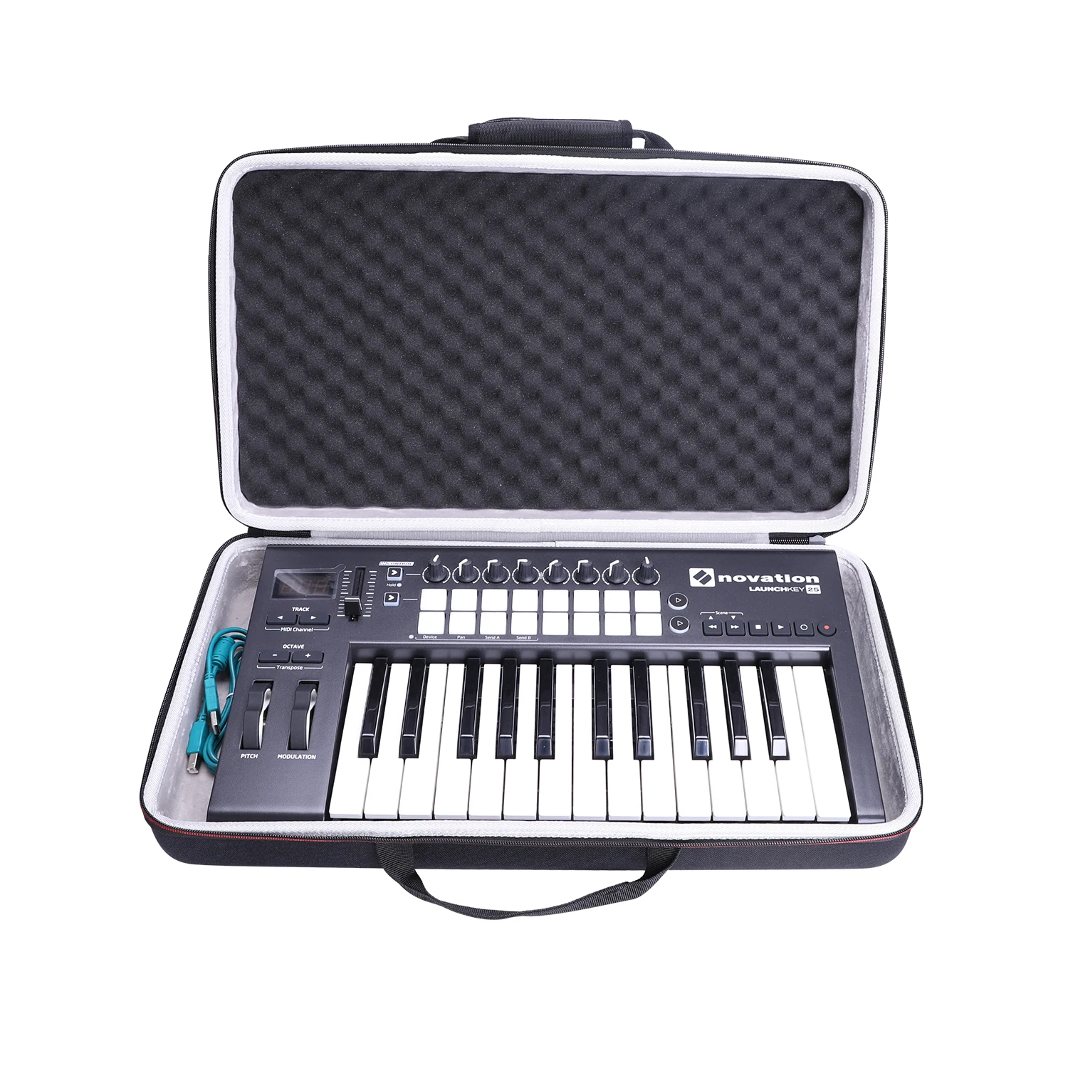 Custodia rigida impermeabile EVA LTGEM per controller tastiera USB Novation launcher 25 MK2