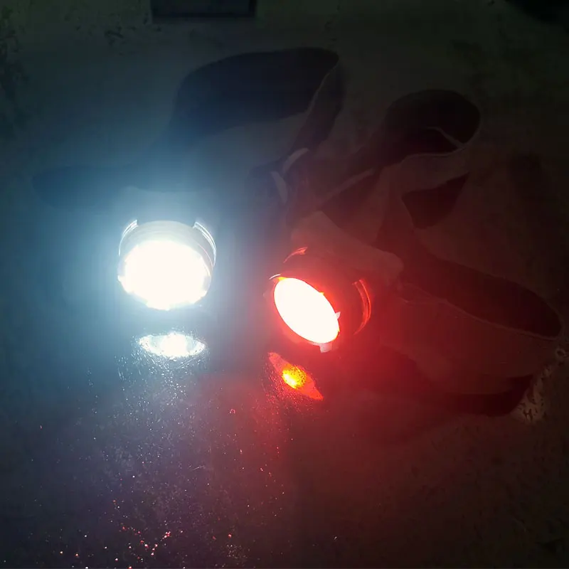 Powerful Headlamp USB Rechargeable Headlight LED Head Light with Built-in Battery Waterproof Head Lamp White Red Lighting