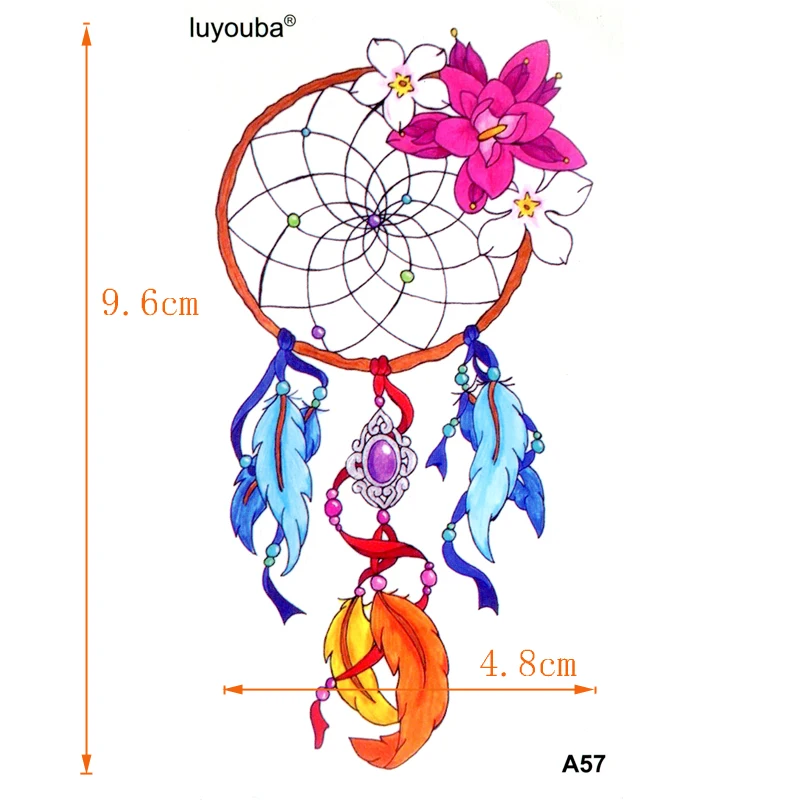 Beautiful dream catcher waterproof temporary tattoos Men  Fake Tattoo Body Tattoo Stickers Henna Tatoo women temporary tattoo