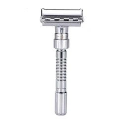 1-7 Files Adjustable Double Edge Safety Razors Metal Men Shaving Classic Manual Shaver With Case Steel Blade Replaceable