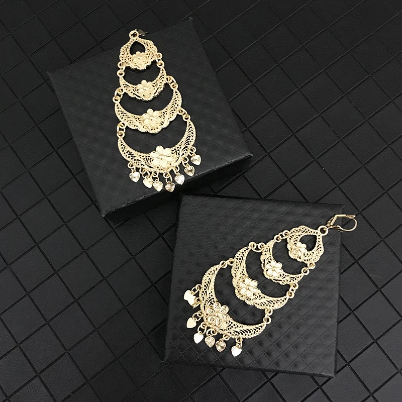 

Algeria Earring Vintage Hollow Earrings Bow knot Earring Wedding Earrings Fashion Jewelry Moon Drop Christmas Earrings