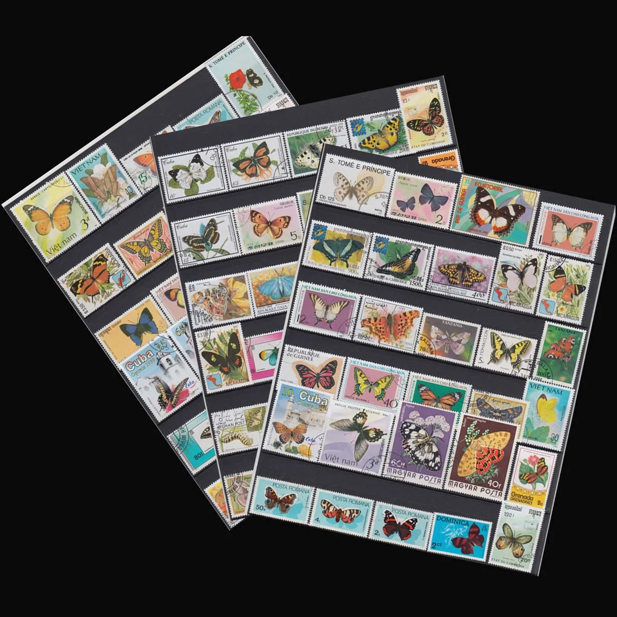 100 No Repeat used real postage Stamps Of Insect And Butterfly Pupae In Foreign Countries Stempel Stamps For Scrapbooking Stamps