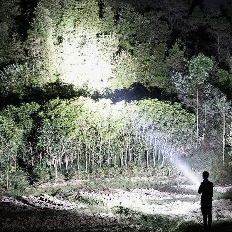 LED P500 Lighting 500m Long-Range USB Rechargeable Powerful Handheld Spotlight Portable  Flashlight Sidelight For Fish Hunt