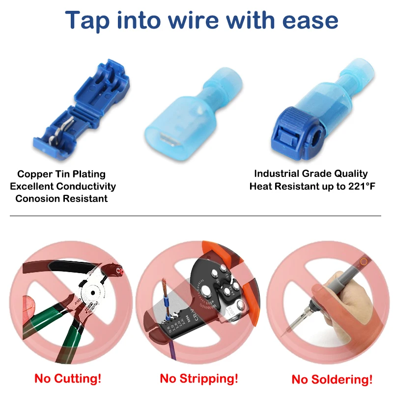 10/50PCS Quick Electrical Cable Connectors Snap Splice Lock Wire Terminal Crimp Wire Connector Waterproof Electric Connector