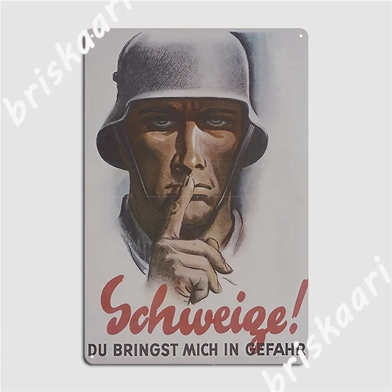 Wwii ..Keep Quiet..Vintage German Poster Wood Signs Wall Cave Wall personalized War German Tank Wooden Signs Posters