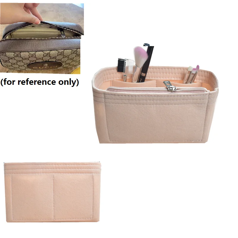 Fits For GG Soho DISCO CameRa Zipper Felt Cloth Insert Bag Organizer Makeup HandbagTravel Portable Cosmetic Inner Bag