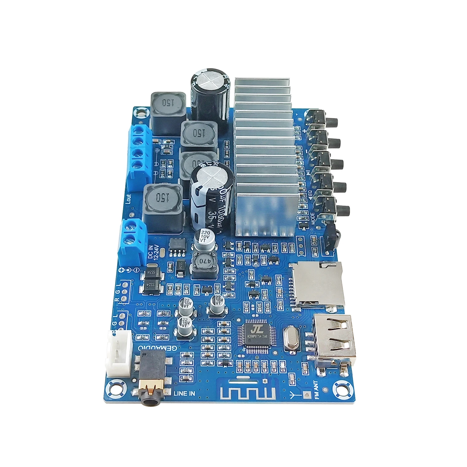 GHXAMP TPA3116 Bluetooth 5.0 amplifiers Board high power dual channel digital U disk TF card decoding FM radio 50W*2 Remote