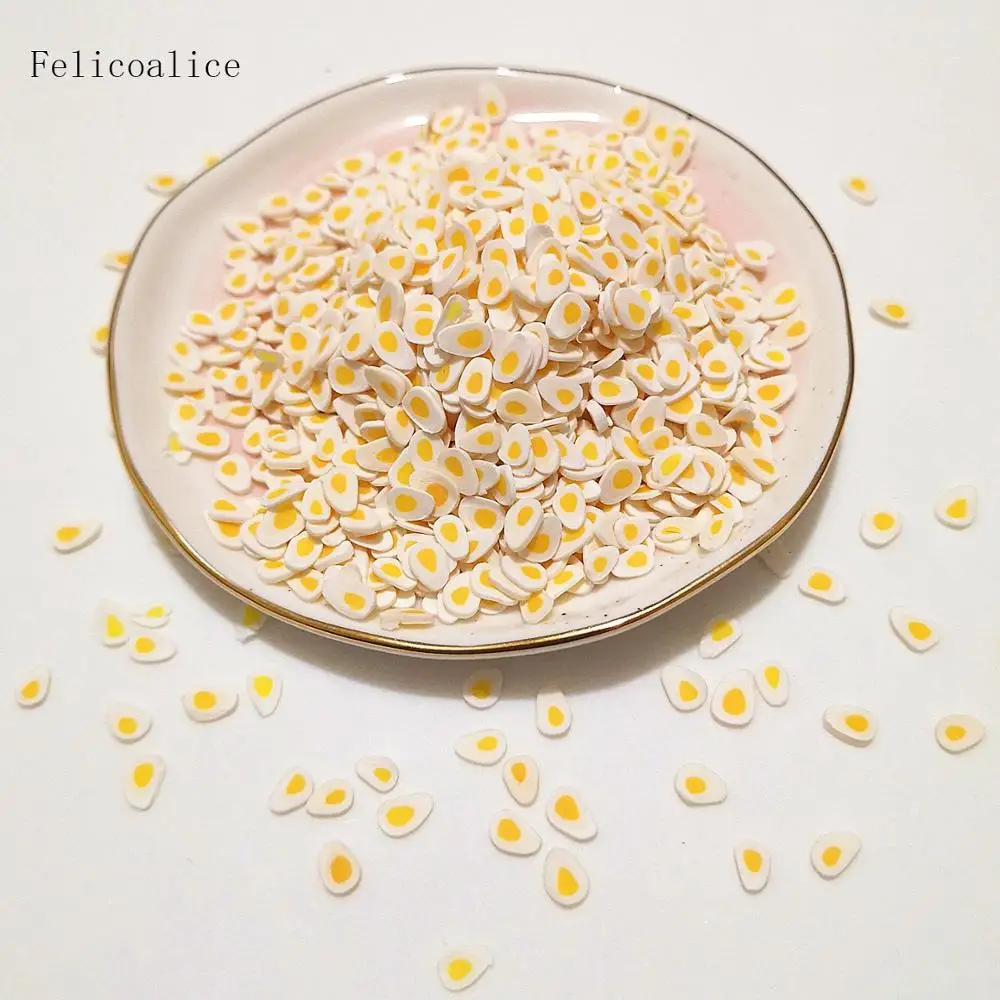 20g Egg Polymer Hot Soft Clay Sprinkles for Nails Art Craft Slices Slime Accessories DIY Making Phone Case Decor
