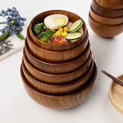 Japanese Wooden Instant Noodle Rice Bowl Restaurant Wooden Tableware Creative Miso Soup Bowl