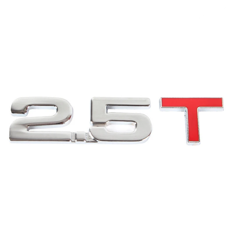 Hot ALUMINUM STICK ON POLISHED CHROME 2.4T 2.5T 2.8T  FENDER CAR DECAL EMBLEM TRIM BADGE styling