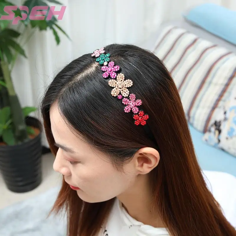 Austrian diamond women's headband simple fashion small flower hair accessories diamond fine headband manufacturer wholesale