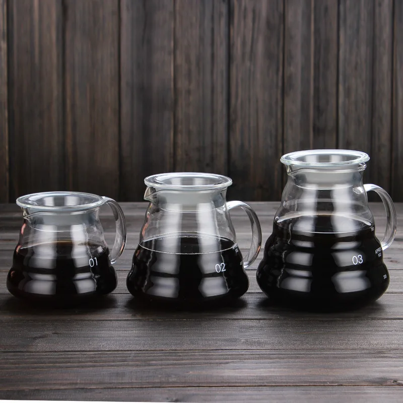 Cafetière en verre transparent, bouilloire de 350ml 600ml 800ml
