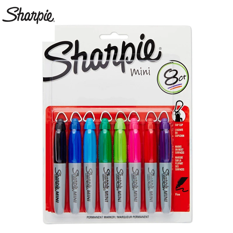 5 Sharpie Marker Pens 35113 Golf Bag Mini Label, with hook, ink color black, 8 pen colors to choose from