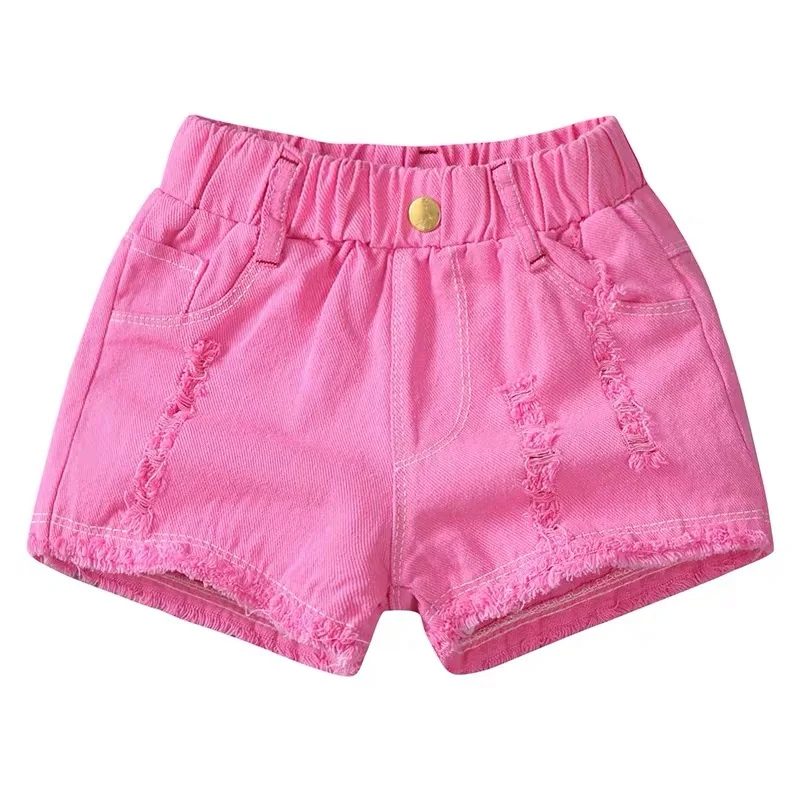 Girls shorts 2021 summer Korean version of thin slim denim hot pants foreign gas hole three pants girls wild wear