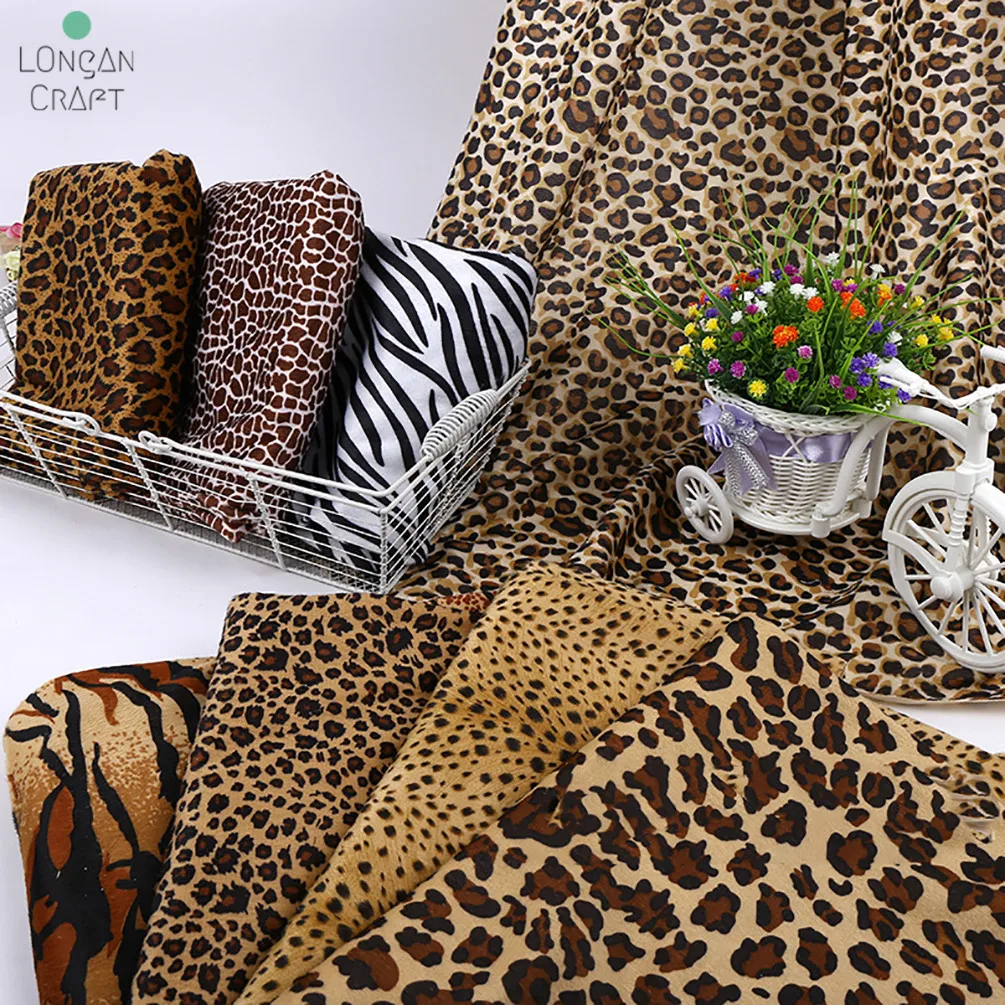 50cmX150cm Leopard Striped Zebra Pattern Cloth Animal Print Short Plush Fabric For DIY Garment Toy Pillow Decorative Fabrics