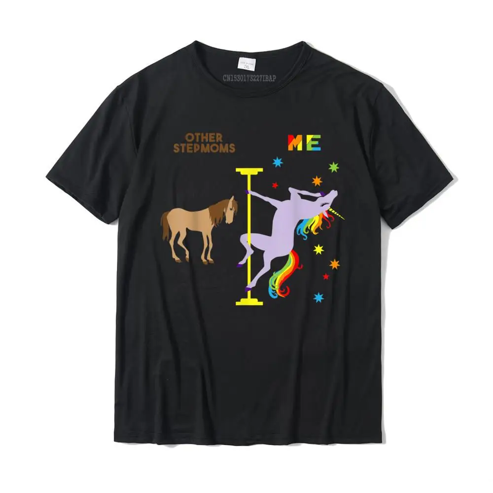 Unicorn Stepmom Shirt Funny Rainbow Gifts For Step Moms Tee T-Shirt Printed On Cotton Men Tops & Tees Leisure Wholesale T Shirt