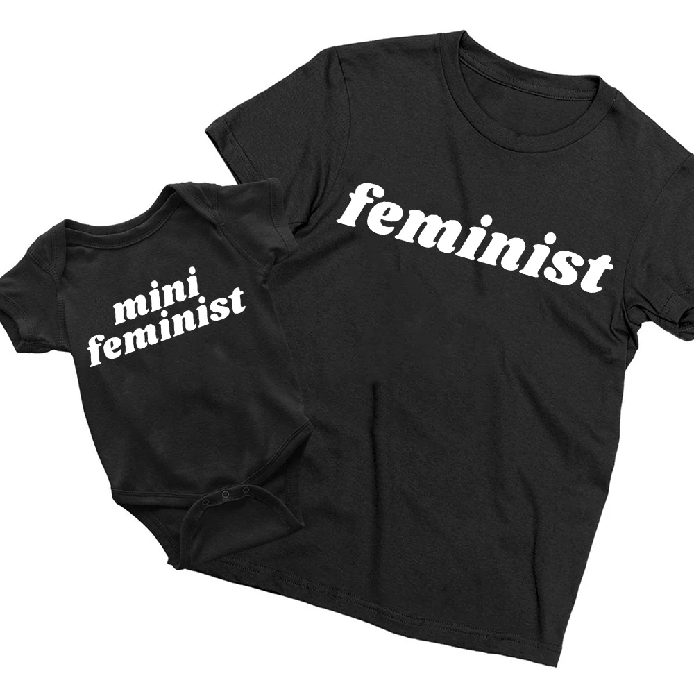 Mama and Mini Tshirt Feminist Mini Bodysuit Future Is Female Girls Rule Feminist Shirts Matching Mommy and Baby Clothes