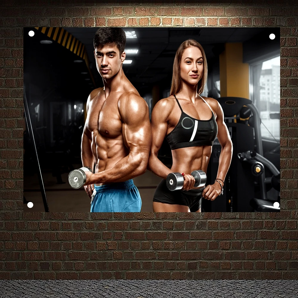 

Gym Wallpaper Workout Inspirational Banners Wall Stickers Lose Weight Motivation Poster Hanging Painting For Room Bedroom Decor