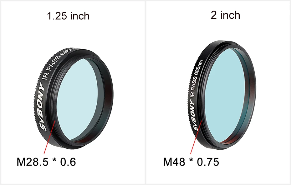 Svbony SV183 1,25/2'' IR-Pass-Filter 1¼' (685 NM) Reduziert die Wirkung von Bildstörungen bei der Planetenfotografie, verbessert den Kontrast – Detail 14
