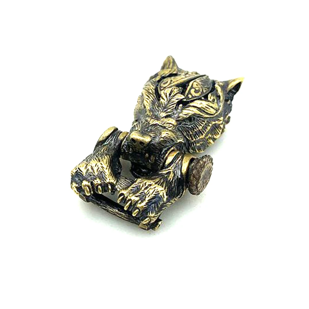 

1 Set Brass Wolf Head Paracord Beads DIY Accessories Pendant Buckle Paracord Lanyards Charms