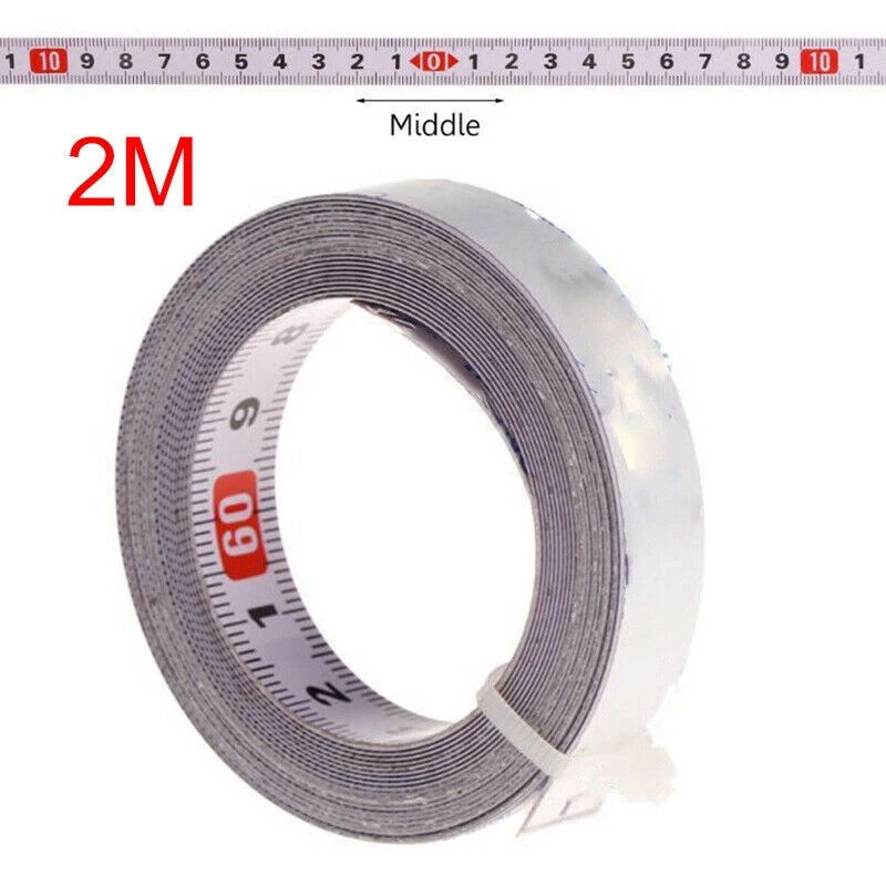 Cinta métrica autoadhesiva de acero inoxidable, regla para escala de carpintería, 1/2M
